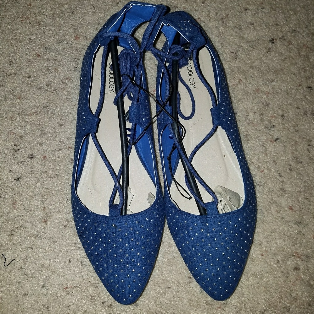 Sociology blue wraparound Flats, 7. NWT